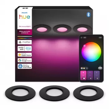 Philips Hue White & Color Ambiance Slim Recessed Light S x3 - zwart