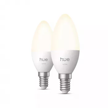 Philips Hue White Candle Bulb E14 B39 EU 2-pack