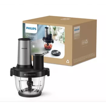 Philips Series 5000 Keukenmachine Chopper HR1504/00, 800 W, 2,1 L Kom, Wit