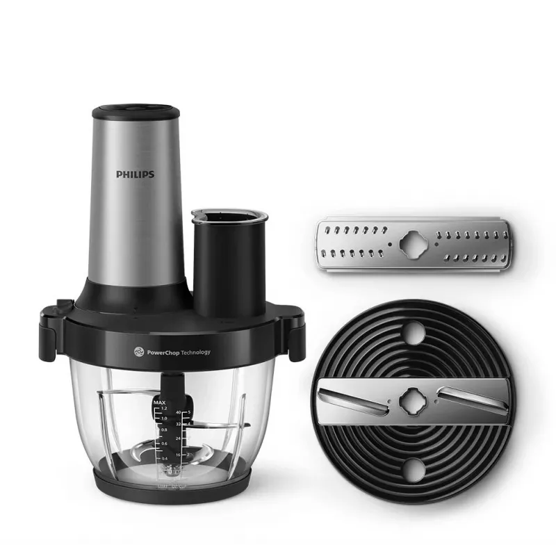 Philips Series 5000 Keukenmachine Chopper HR1504/00, 800 W, 2,1 L Kom, Wit