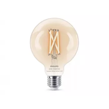 Philips Smart Wi-Fi G95 E27 slimme LED-lamp, Tunable White 2700-6500K, 60W-equivalent, helder