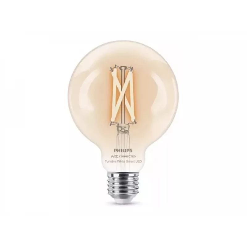 Philips Smart Wi-Fi G95 E27 slimme LED-lamp, Tunable White 2700-6500K, 60W-equivalent, helder