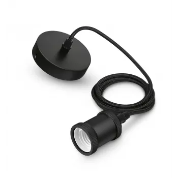 Philips Vintage Hanglamp E27-fitting zwarte plafondkap zwart