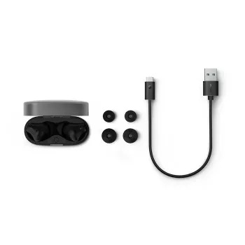 PHILIPS draadloze oordopjes TAT2000BK/00 True Wireless in-ear Bluetooth 5.0 met oplaadcase, IPX4 spat- en zweetbescherming, ingebouwde microfoon, zwart