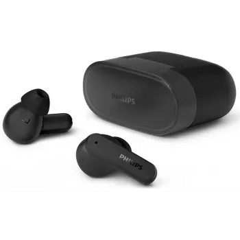 PHILIPS draadloze oordopjes TAT2000BK/00 True Wireless in-ear Bluetooth 5.0 met oplaadcase, IPX4 spat- en zweetbescherming, ingebouwde microfoon, zwart