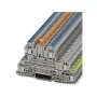 Phoenix 3076032 UTI 2,5-PE/L/NTB meerlaagse installatie-rijgklemmenblok, schroefaansluiting, 3 niveaus, 5 aansluitingen, 500 V, 24 A, 0,14-4 mm², grijs
