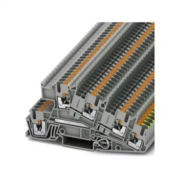 Phoenix 3213949 PTI 2,5-PE/L/L meerlagige rijgklem, Push-in, 3 verdiepingen, 6 aansluitingen, 2,5 mm², 400 V, 24 A, grijs