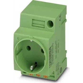 Phoenix Contact EO-CF/PT/GN schakelkast-stopcontact, Type F Schuko, push-in, groen, 250V/16A, IP20, 804039