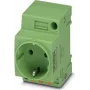 Phoenix Contact EO-CF/PT/GN schakelkast-stopcontact, type F Schuko, push-in, groen, 250V/16A, IP20, 804039