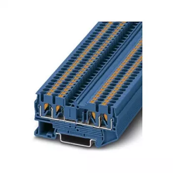 Phoenix Contact PT 2,5-QUATTRO BU Push-In Doorvoerklem, blauw, 4 aansluitingen, 2,5 mm², 800 V, 24 A, DIN-railmontage