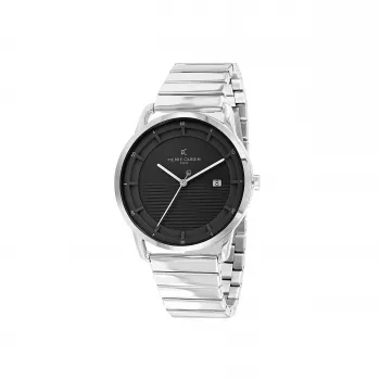 Pierre Cardin heren analoog quartz horloge CLC.6006 - 43mm edelstalen kast zwart leren band