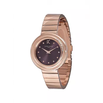 Pierre Cardin dames quartz analoog horloge CF.1010.MR 32mm zilveren wijzerplaat zwart lederen band