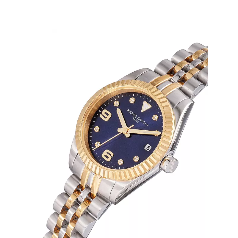 Pierre Cardin dames quartz analoog horloge CF.1012.MU.3 - 28mm zilver roestvrij staal mesh