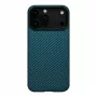 PITAKA ultra-slim MagSafe case voor iPhone 17 Pro zwart/blauw twill