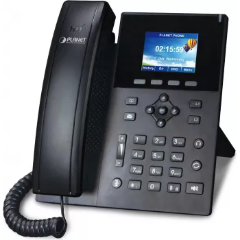 PLANET VIP-1260PT hoogwaardige kleuren-PoE-IP-telefoon met 3MP camera, 6-regelig lcd, zwart