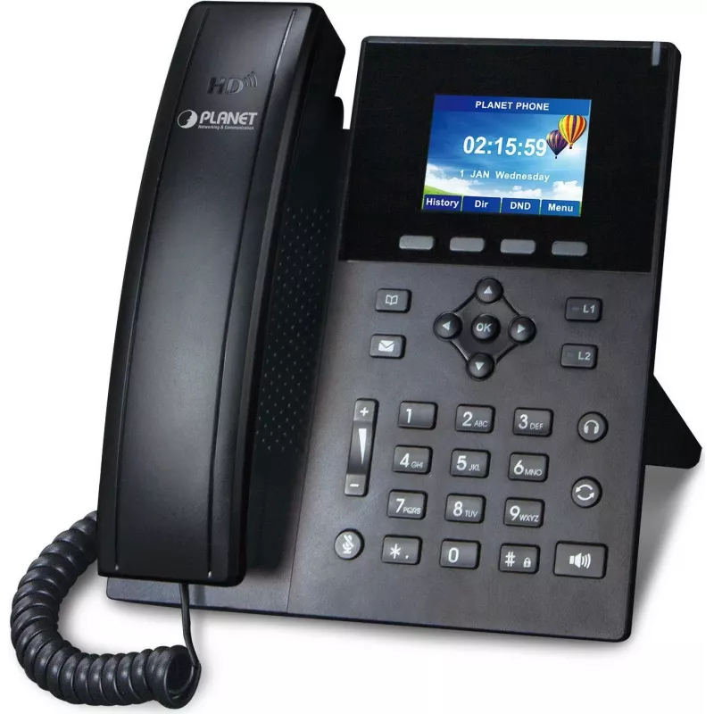 PLANET VIP-1260PT hoogwaardige kleuren-PoE-IP-telefoon met 3MP camera, 6-regelig lcd, zwart