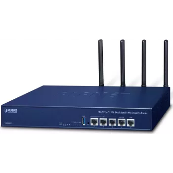 PLANET VR-300W5 enterprise Wi-Fi 5 AC1200 dual-band VPN security router met SD-WAN, firewall, VLAN, QoS, HA en AP-controller