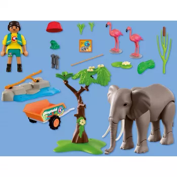 PLAYMOBIL 72068 olifant met dierenverzorger