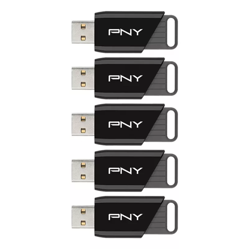 PNY Attaché X USB-flashdrive 64 GB USB 3.2 Gen 1 multiverpakking van 5 (P-FD64GX5ATTX-EF)