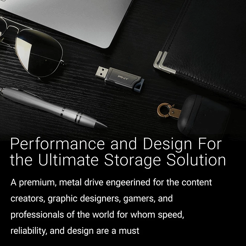 PNY PRO Elite V2 256 GB USB 3.2 Gen 2 Type-A capless zwart flashdrive