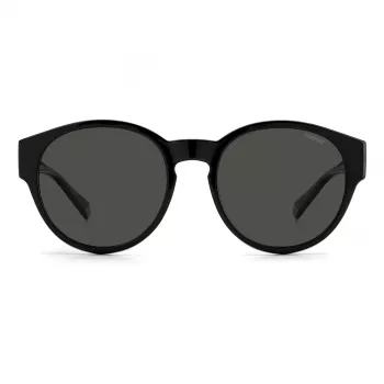 Polaroid Ancillaries PLD9017S08A unisex rechthoekige zonnebril - zwart montuur grijze gepolariseerde glazen