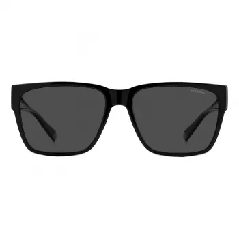 Polaroid Ancillaries PLD9018S08A unisex vierkante zonnebril - mat zwart montuur, grijze gepolariseerde glazen