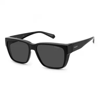 Polaroid Ancillaries PLD9018S08A unisex vierkante zonnebril - mat zwart montuur, grijze gepolariseerde glazen