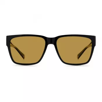 Polaroid Ancillaries PLD9018S807 unisex hoekige zonnebril - Havana montuur, bruine gepolariseerde glazen