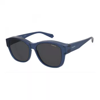 Polaroid Ancillaries PLD9019SPJP unisex vierkante zonnebril - gepolariseerde grijze glazen zwart montuur