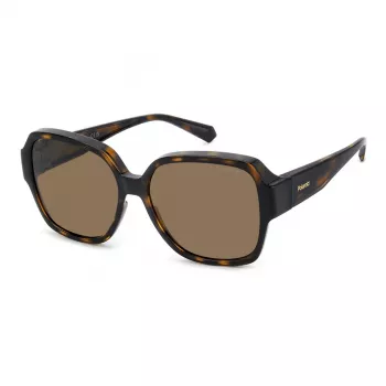 Polaroid Ancillaries PLD9021S086 unisex zonnebril - havanna schildpad montuur, bruine gepolariseerde glazen