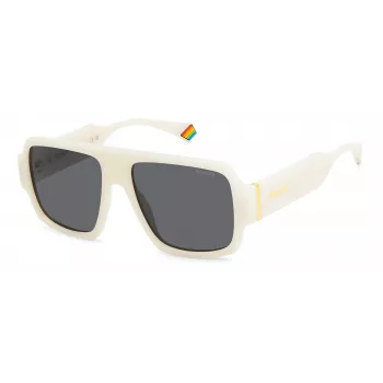 Polaroid PLD 6209/S XVK/6 unisex vierkante zonnebril - Havana montuur, grijze gepolariseerde glazen