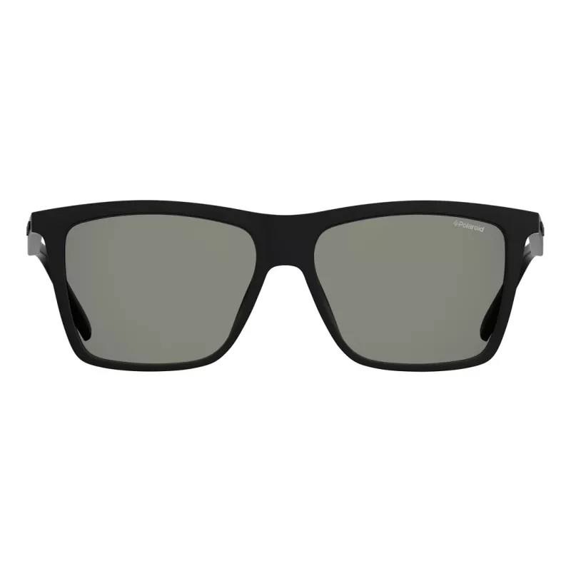 Polaroid PLD2050S807 heren gepolariseerde rechthoekige zonnebril - zwart/grijs 55mm