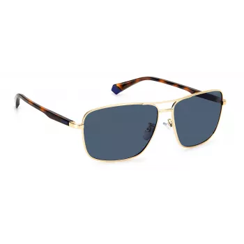 POLAROID PLD2119GSJ5GC heren aviator zonnebril - gouden montuur, groene gepolariseerde glazen