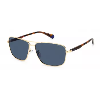 POLAROID PLD2119GSJ5GC heren aviator zonnebril - gouden montuur, groene gepolariseerde glazen