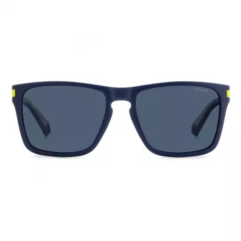 Polaroid PLD2139SFLL unisex rechthoekige zonnebril - zwart montuur grijze glazen 56mm