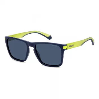 Polaroid PLD2139SFLL unisex rechthoekige zonnebril - zwart montuur grijze glazen 56mm
