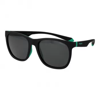 POLAROID PLD2140S543OL unisex vierkante zonnebril - Havana acetaat montuur, groene gepolariseerde polycarbonaatglazen, UV400-bescherming