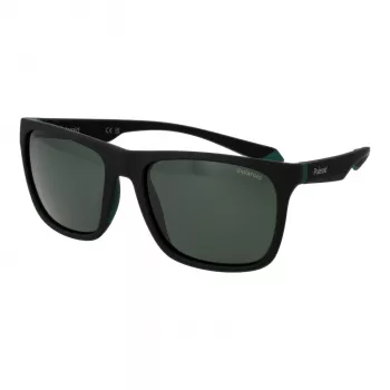 POLAROID PLD2141S563OL unisex zonnebril - Havana montuur, groene gepolariseerde glazen, 57 mm