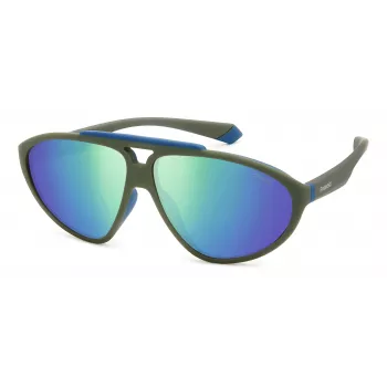 POLAROID PLD2151/S Unisex zonnebril Havana montuur groene gepolariseerde glazen 62mm