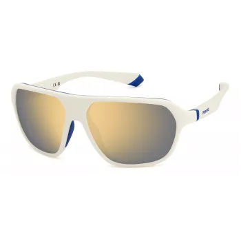 Polaroid PLD2152SVK6 unisex rechthoekige zonnebril - zwart montuur, grijze gepolariseerde glazen, 59 mm