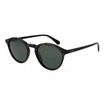 Polaroid PLD4153S50086 heren vierkante havana acetaat zonnebril met grijze gepolariseerde glazen