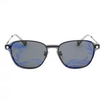 POLAROID PLD6119GCSKJ1 unisex rechthoek zonnebril - grijze gepolariseerde glazen, zwart montuur, 53 mm