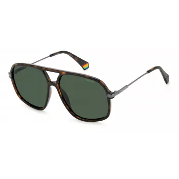 Polaroid PLD6182/S unisex zonnebril - havana schildpadmontuur, bruine gepolariseerde glazen, 59 mm