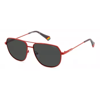 POLAROID PLD6195SX0Z3 unisex zonnebril - zwart montuur, grijze glazen, 58 mm