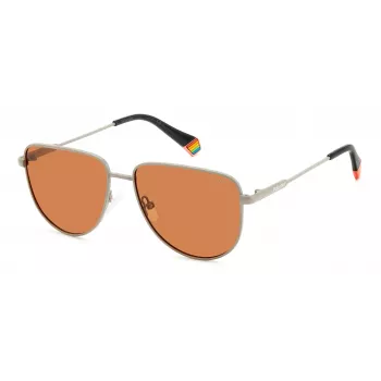 Polaroid PLD6196SX2M8F unisex vierkante zonnebril - havana montuur, bruine polarized TAC glazen, 56mm