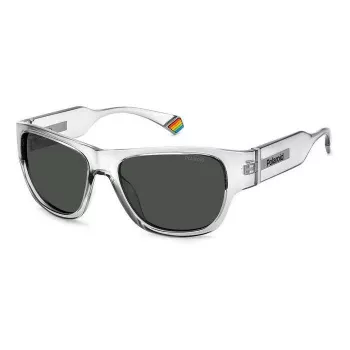 POLAROID PLD6197SKB7F5 unisex zonnebril Havana bruin vierkant montuur bruine gepolariseerde glazen 55/18/130 mm