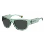Polaroid PLD6197SMC1ED unisex vierkante zonnebril - zwart montuur grijs gepolariseerd glas 55mm