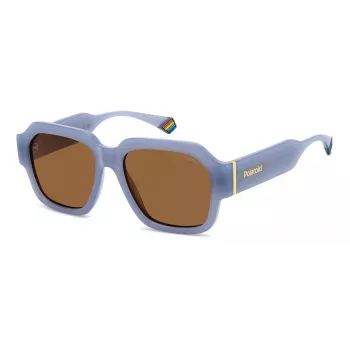 Polaroid PLD6212SXMVU unisex vierkante zonnebril - zwart montuur, grijze gepolariseerde glazen - 54/17/140 mm