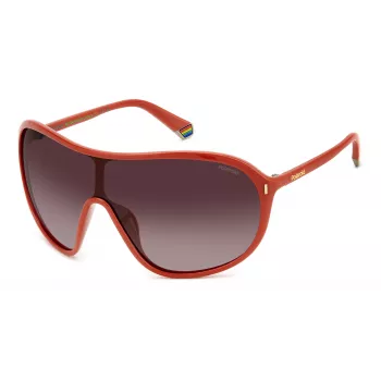 POLAROID PLD6216SL7Q unisex zonnebril - zwart montuur, grijze gepolariseerde glazen, schildvorm
