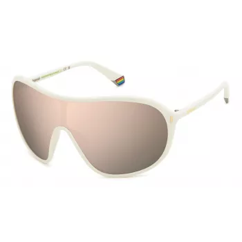 POLAROID PLD6216SVK6 unisex rechthoekige zonnebril - donkergrijs propionaat montuur, grijze gepolariseerde polycarbonaatglazen, UV400-bescherming